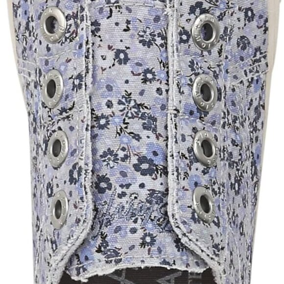 Women's Canvas Slip-On Sneakers Vegan Casual Platform Blue Floral 7.5 - Picture 5 of 9